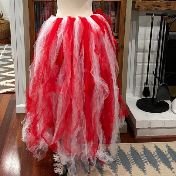 Christmas Peppermint Extra Full Floor Length Tulle Skirt - Picture 1 of 7